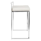 Tabouret de comptoir Silver Orchid Forrest en acier inoxydable empilable et entièrement soudé (lot de 2)