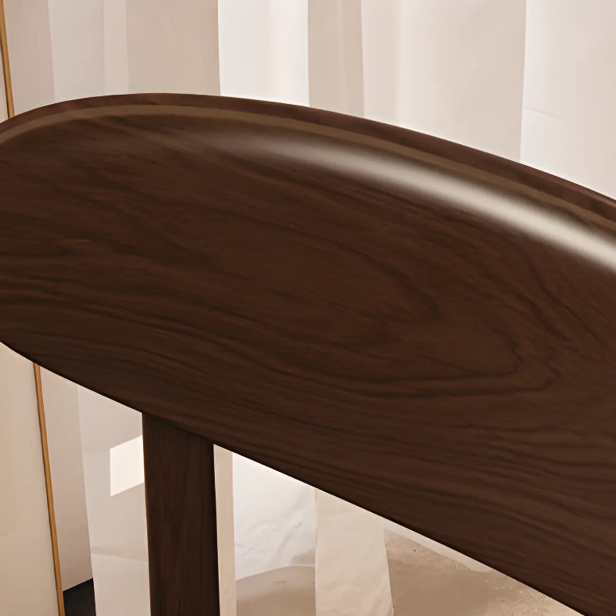 Chaise de salle à manger moderne sans accoudoirs, en bois, à dossier bas et ouvert