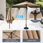 Ensemble de patio 6 pièces Pellebant avec table, parasol et 4 chaises pliantes – 22,4 L x 26,8 P x 34,4 H