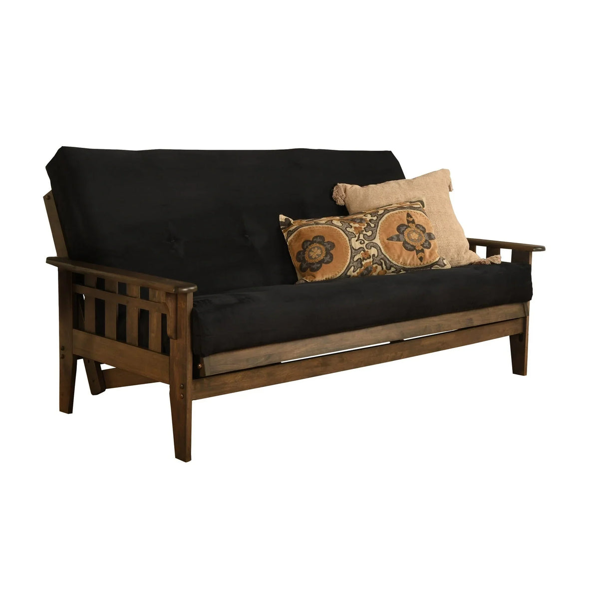 Ensemble de futon rustique pleine grandeur Somette Tucson en noyer avec matelas
