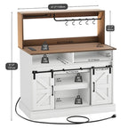 Meuble bas de bar à café Moasis Farmhouse - 38,4 P x 119,9 L x 130,8 H