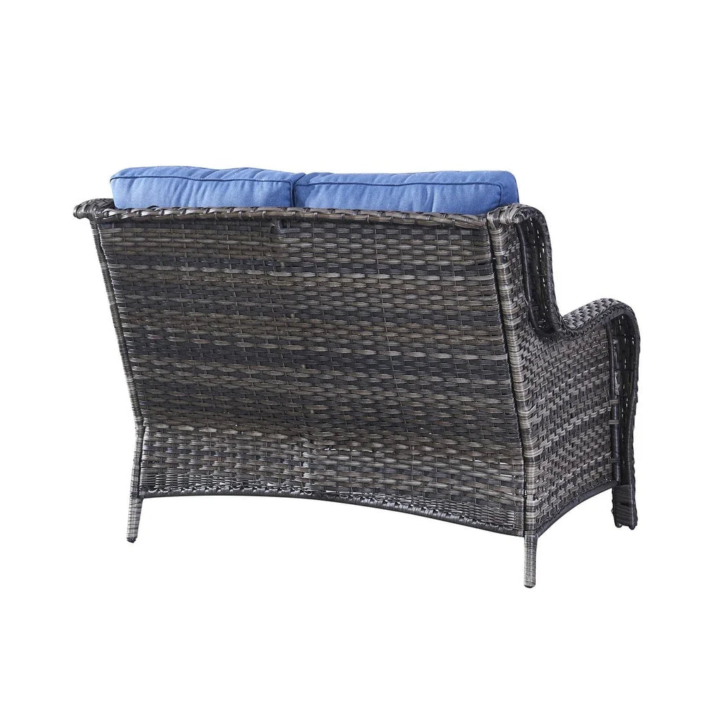 Gymojoy Canapé d'extérieur deux places en rotin Wicker Sofa Set