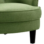 Moser Bay Mignon Fauteuil d'appoint à oreilles capitonné large de 76 cm en velours et lin