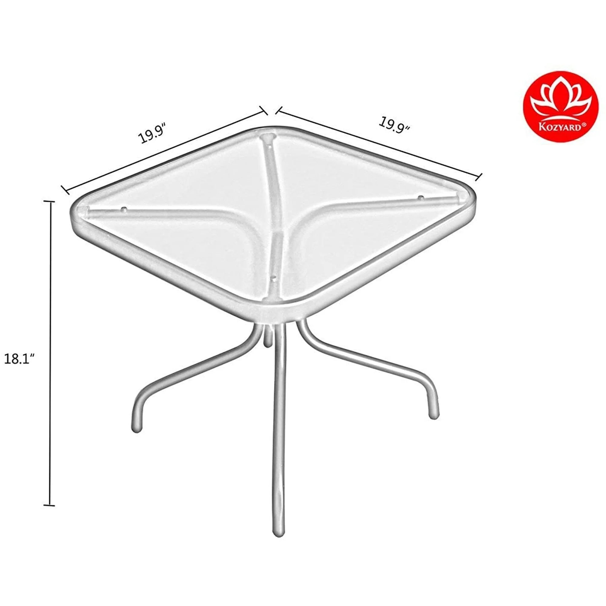Kozyard Elsa, ensemble de bistrot pliant rembourré, 3 pièces, pour extérieur