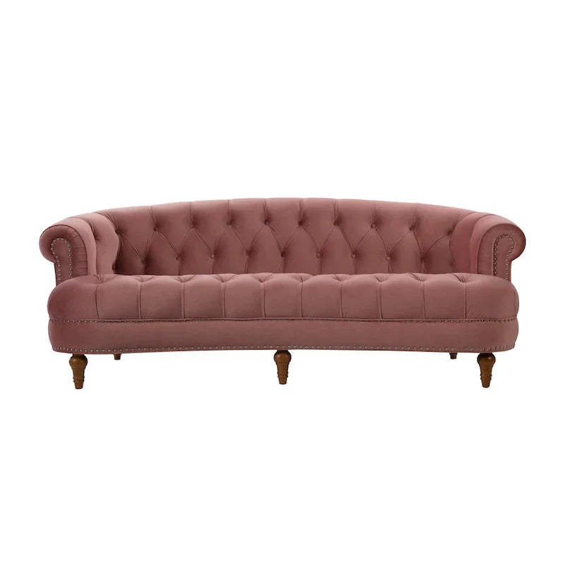 Canapé capitonné chesterfield La Rosa 84 en velours, style moderne du milieu du siècle