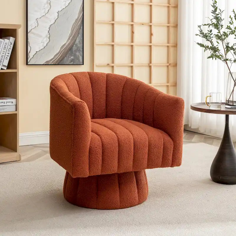 Fauteuil rond pivotant SEYNAR Modern Glam en velours