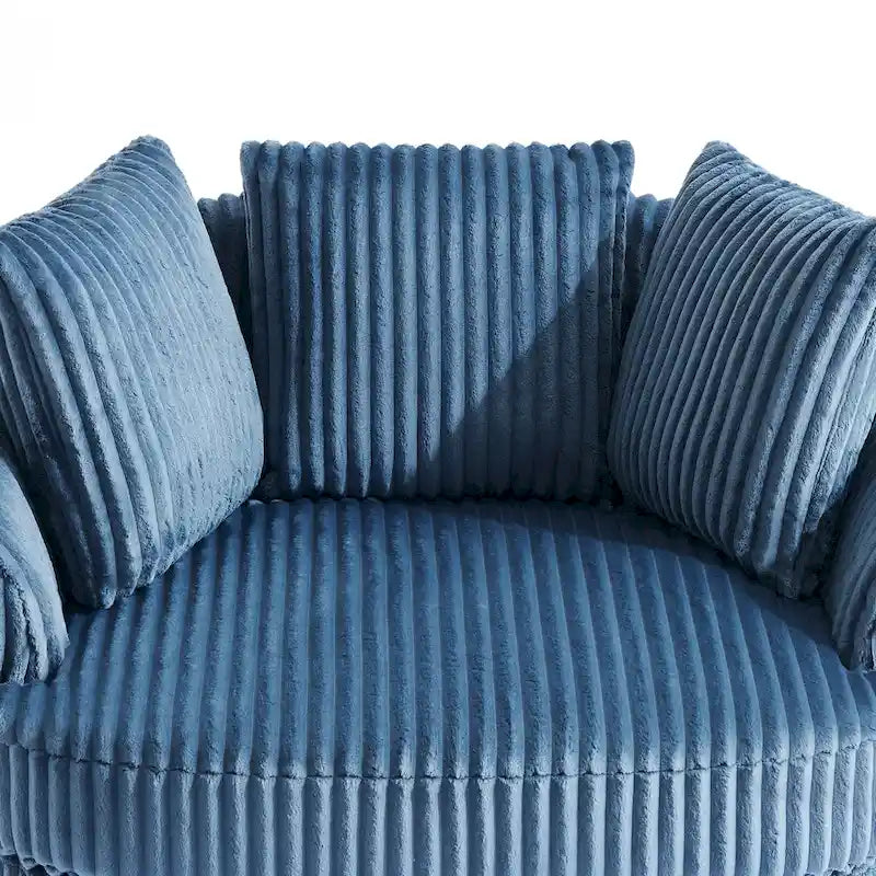 DREAMSIDEA Lot de 2 fauteuils pivotants recouverts de tissu, accoudoirs encastrés