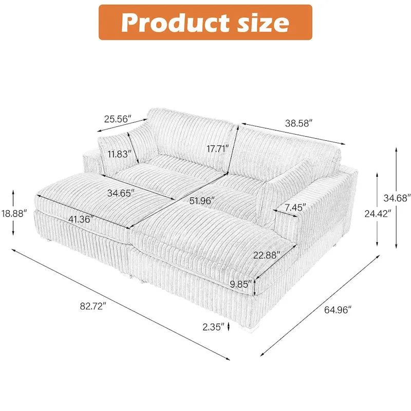 Canapé modulable en tissu pour salon et chambre à coucher