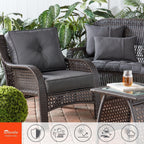 Ensemble de deux coussins d'extérieur haut de gamme Sunbrella pour assise profonde