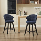 Lot de 2 tabourets de bar pivotants, chaises de salle à manger rembourrées avec large dossier, chaises de hauteur comptoir avec pieds en métal