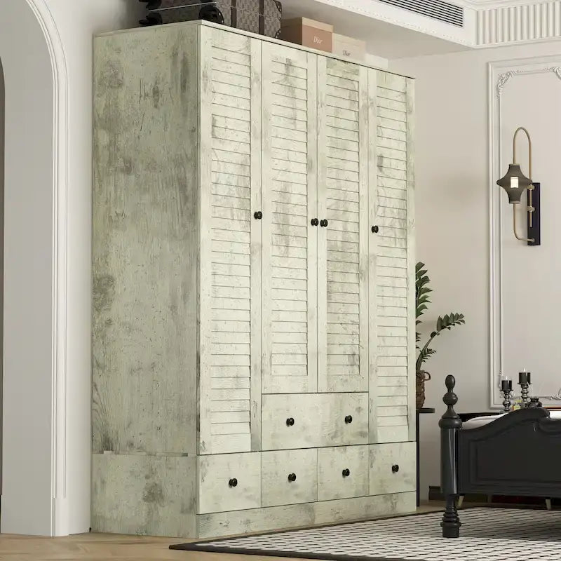 Armoire penderie placard 59L Grande armoire autonome blanche