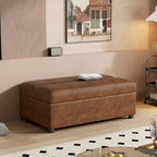 Lit d'appoint pliable ottoman convertible Twin Size avec matelas, canapé-lit rembourré en PU