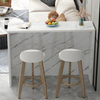 Table de bar longue rectangulaire blanche en bois pour salon