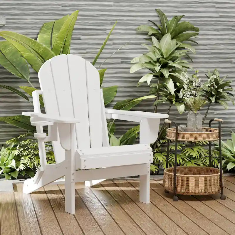 Chaise Adirondack pliante d'extérieur avec porte-gobelet