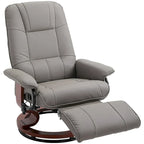 Fauteuil inclinable manuel pivotant en similicuir HomCom avec repose-pieds confortable et relaxant