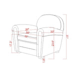 Fauteuil Club Paris en Cuir Véritable Pasargad Home, Marron
