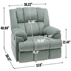 Fauteuil Inclinable Pivotant à Bascule Lazy Boy, Grand Fauteuil Inclinable Manuel Rembourré avec Accoudoirs et Dossier Capitonnés