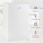 HOMCOM Mini-réfrigérateur de 90,6 L avec congélateur, Réfrigérateur compact à porte unique avec thermostat réglable pour chambre