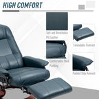 Fauteuil inclinable manuel pivotant en similicuir HomCom avec repose-pieds confortable et relaxant