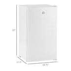 HOMCOM Mini-réfrigérateur de 90,6 L avec congélateur, Réfrigérateur compact à porte unique avec thermostat réglable pour chambre