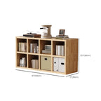 Bibliothèque moderne horizontale en bois à 8 cubes, finition naturelle