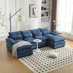 Canapé modulable Cloud pour salon, canapé d'angle moderne en chenille/boucle, canapé convertible modulable confortable avec double méridienne
