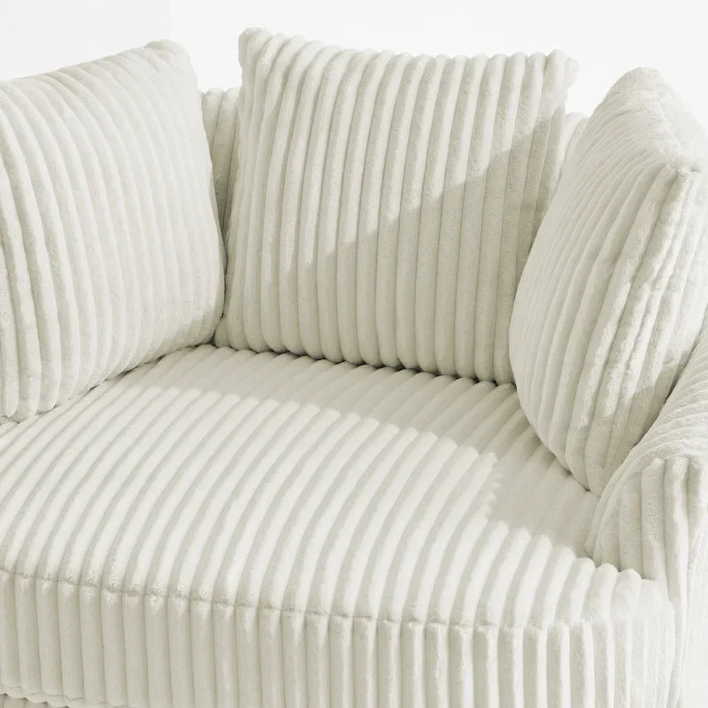 DREAMSIDEA Lot de 2 fauteuils pivotants recouverts de tissu, accoudoirs encastrés