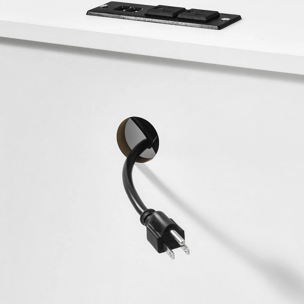 Tables de chevet (lot de 2) avec station de charge, table d'appoint avec 2 tiroirs, ports USB et prises, pour chambre à coucher