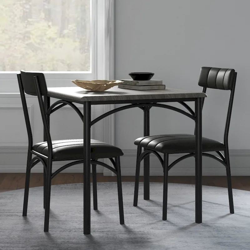 Ensemble table de cuisine et 2 chaises rembourrées