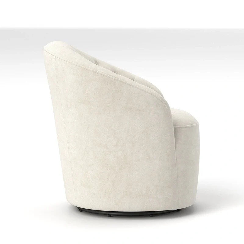 Fauteuil club pivotant à 360 degrés en velours avec dossier capitonné