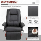 Fauteuil inclinable manuel pivotant en similicuir HomCom avec repose-pieds confortable et relaxant
