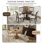 Ensembles de salle à manger 5 pièces Lak Retro avec chaises rembourrées par GDFStudio