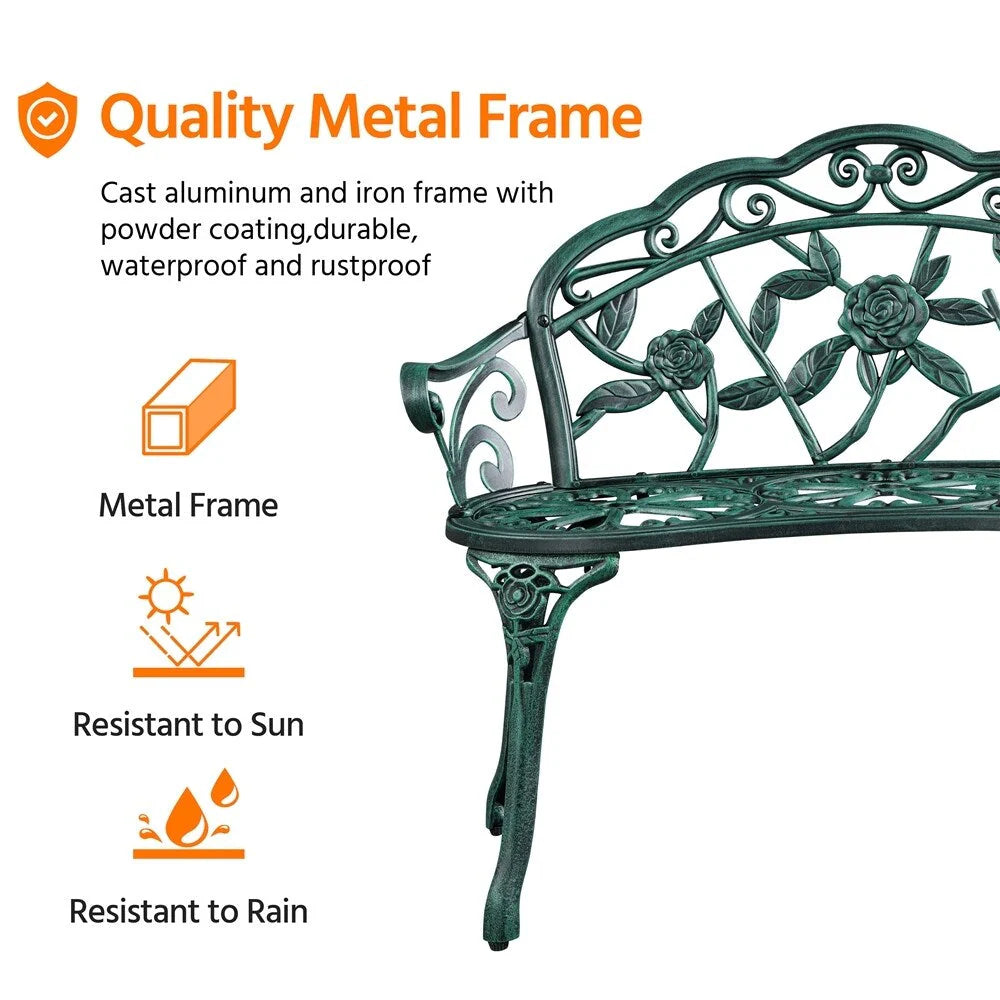 Banc extérieur en métal Yaheetech Banc de jardin de parc - N/A