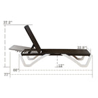 Kozyard Alan Chaise longue de patio inclinable et réglable, entièrement plate, en aluminium et résine de polypropylène