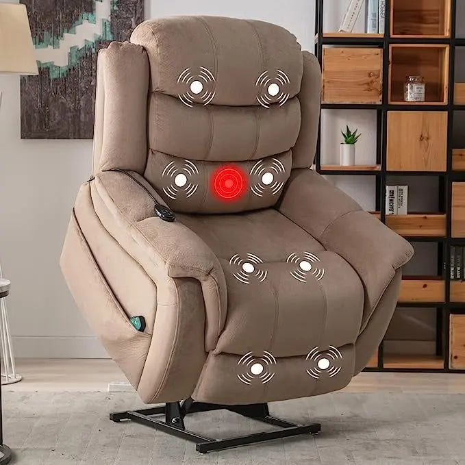 Fauteuil inclinable à plat releveur électrique pour personnes âgées avec massage et chauffage