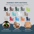 Chaise Adirondack pliante d'extérieur tout temps Polytrends Laguna résistante à la décoloration pour patio