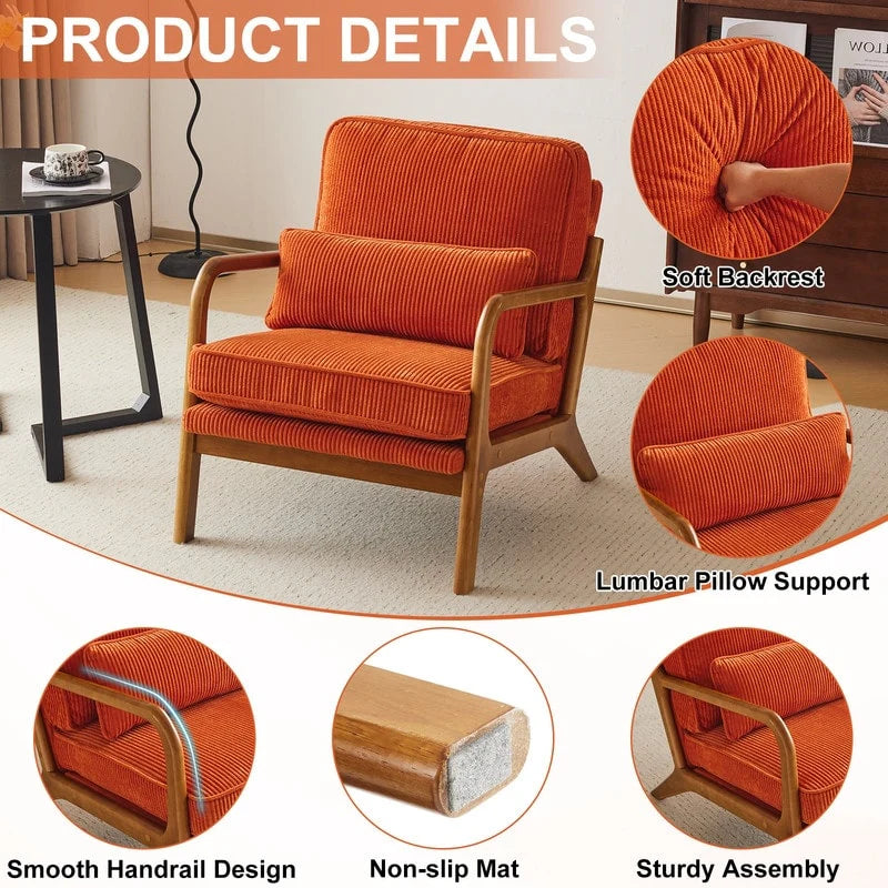 Fauteuil d'appoint rembourré Mid-Century Modern