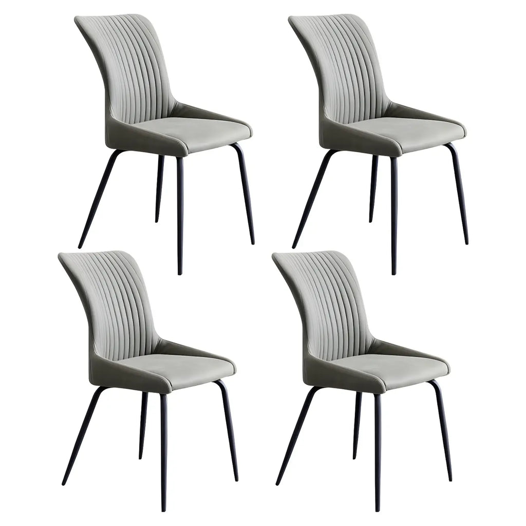 Chaises de salle à manger sans accoudoirs gris foncé industrielles