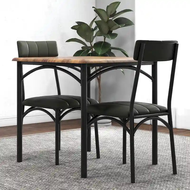 Ensemble table de cuisine et 2 chaises rembourrées