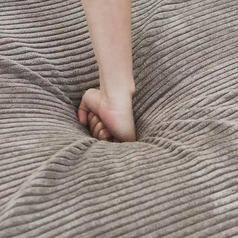 Grand canapé modulaire sectionnel en velours côtelé, en forme de U, 4 places avec 2 poufs et 5 oreillers