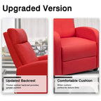 Fauteuil inclinable à dossier basculant en similicuir, marron / noir / gris / kaki / rouge / beige, simple