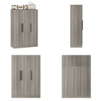 Armoire de rangement en bois avec 6 cubes de rangement et tringle à vêtements
