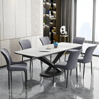 Chaises de salle à manger sans accoudoirs gris foncé industrielles