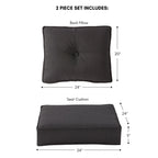 Ensemble de deux coussins d'extérieur haut de gamme Sunbrella pour assise profonde