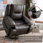 Fauteuil releveur confortable avec massage chauffant, porte-gobelet et port USB