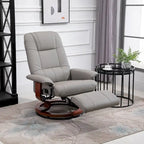 Fauteuil inclinable manuel pivotant en similicuir HomCom avec repose-pieds confortable et relaxant