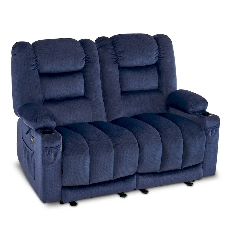 Causeuse inclinable électrique MCombo avec fonction chauffage et massage, en tissu PR648