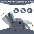 Fauteuil Inclinable Pivotant à Bascule Lazy Boy, Grand Fauteuil Inclinable Manuel Rembourré avec Accoudoirs et Dossier Capitonnés