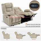 Causeuse inclinable électrique MCombo avec fonction chauffage et massage, en tissu PR648