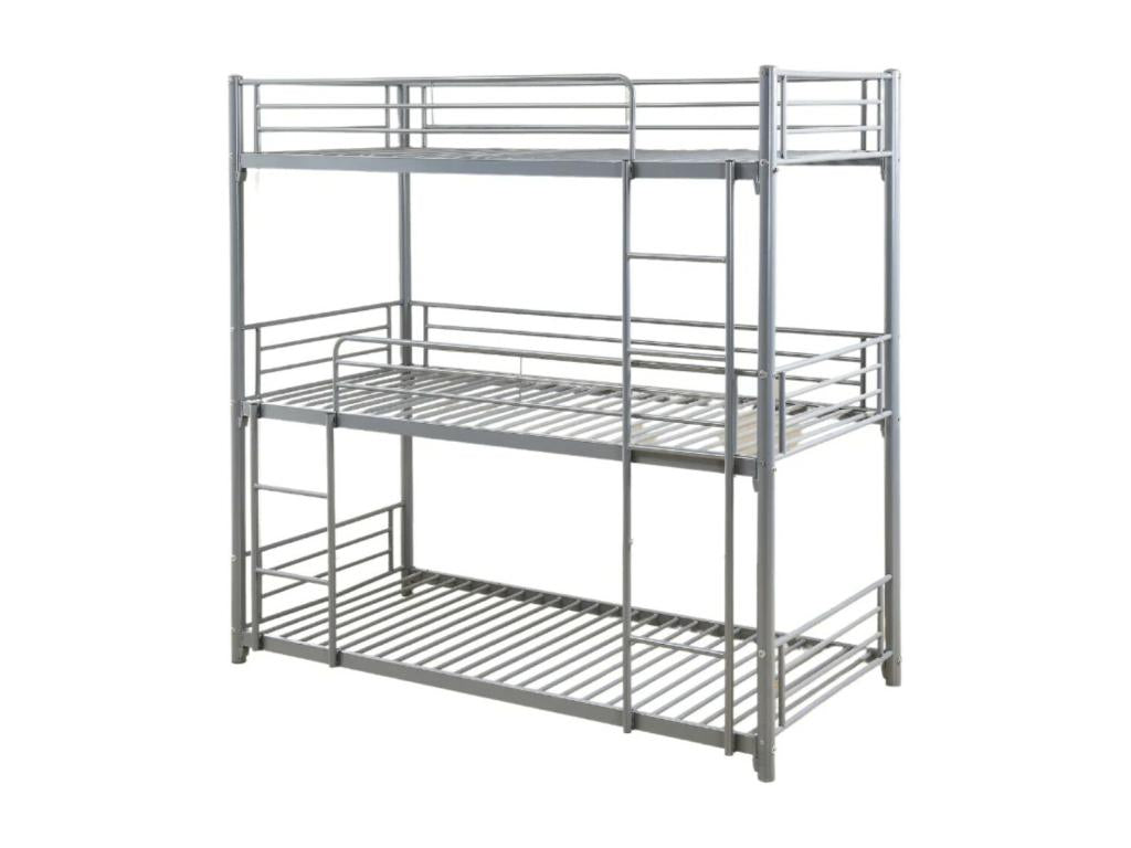 Superposed bed 3 levels metal 90x190 Greenat-Color Grey